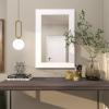 image:imageDeco 79 Wooden Rectangular Minimalistic Wall Mirror 24 x 1 x 36 WhiteWhite