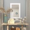 image:imageDeco 79 Wooden Rectangular Minimalistic Wall Mirror 24 x 1 x 36 WhiteWhite