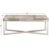 image:imageDeco 79 Leather Handmade Home Bench Cowhide Entryway Bench with Silver Metal Base Bedroom Bench 49 x 17 x 19 Gray