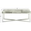 image:imageDeco 79 Leather Handmade Home Bench Cowhide Entryway Bench with Silver Metal Base Bedroom Bench 49 x 17 x 19 Gray