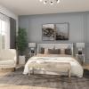 image:imageDeco 79 Leather Handmade Home Bench Cowhide Entryway Bench with Silver Metal Base Bedroom Bench 49 x 17 x 19 Gray