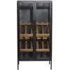 image:imageDeco 79 Metal 10 Bottle Standing Wine Rack with Wine Glass Holders and Wood Accents 21 x 15 x 40 Black21 x 15 x 40
