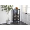 image:imageDeco 79 Metal 10 Bottle Standing Wine Rack with Wine Glass Holders and Wood Accents 21 x 15 x 40 Black21 x 15 x 40