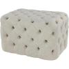 image:imageDeco 79 Linen Fabric Room Ottoman Tufted Bench Ottoman Bench 28 x 19 x 19 Beige