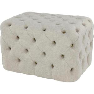 image:imageDeco 79 Linen Fabric Room Ottoman Tufted Bench Ottoman Bench 28 x 19 x 19 Beige