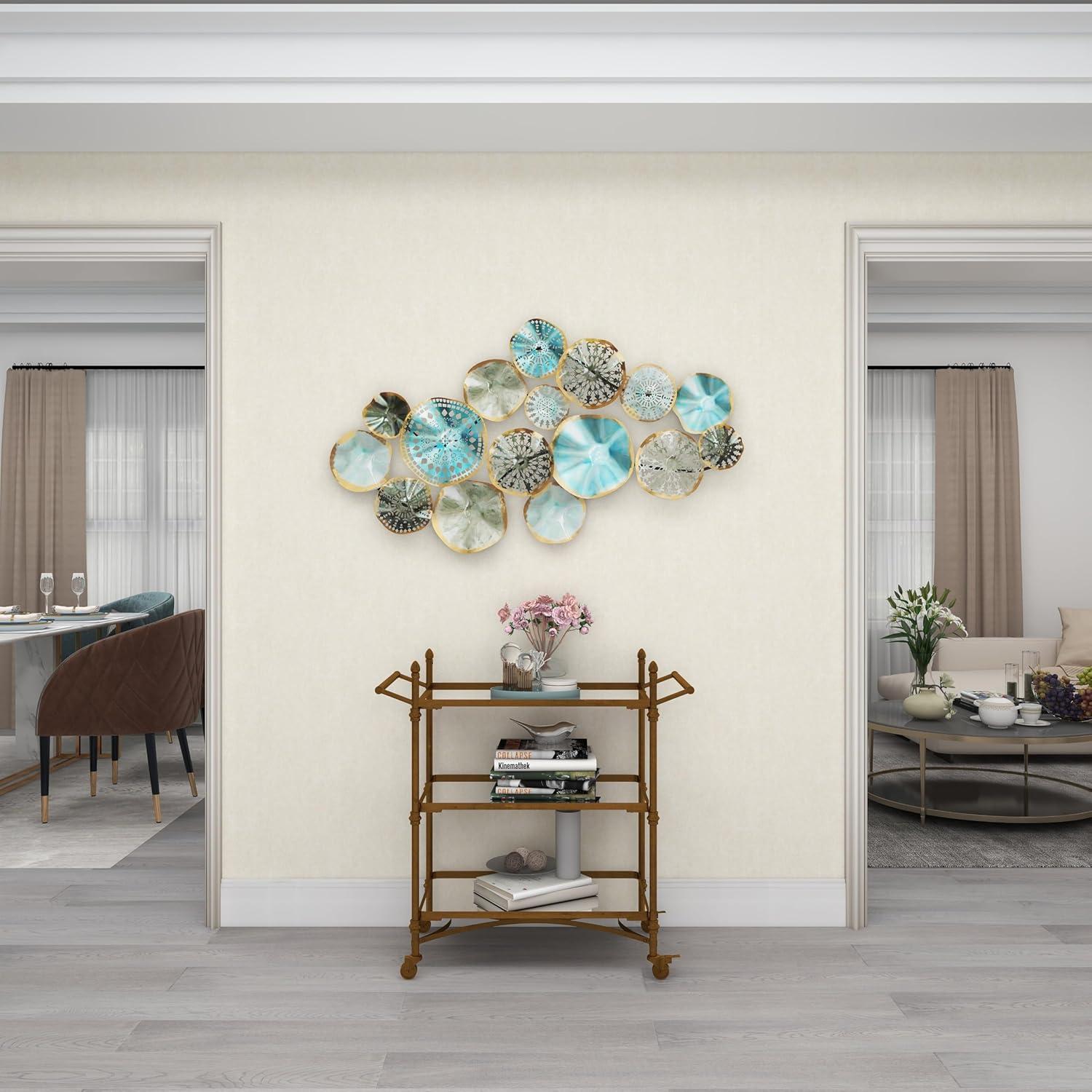 image:imageDeco 79 Metal Plate Home Wall Decor 3D Overlapping Discs Wall Sculpture Wall Art 50 x 3 x 25 Multi Colored