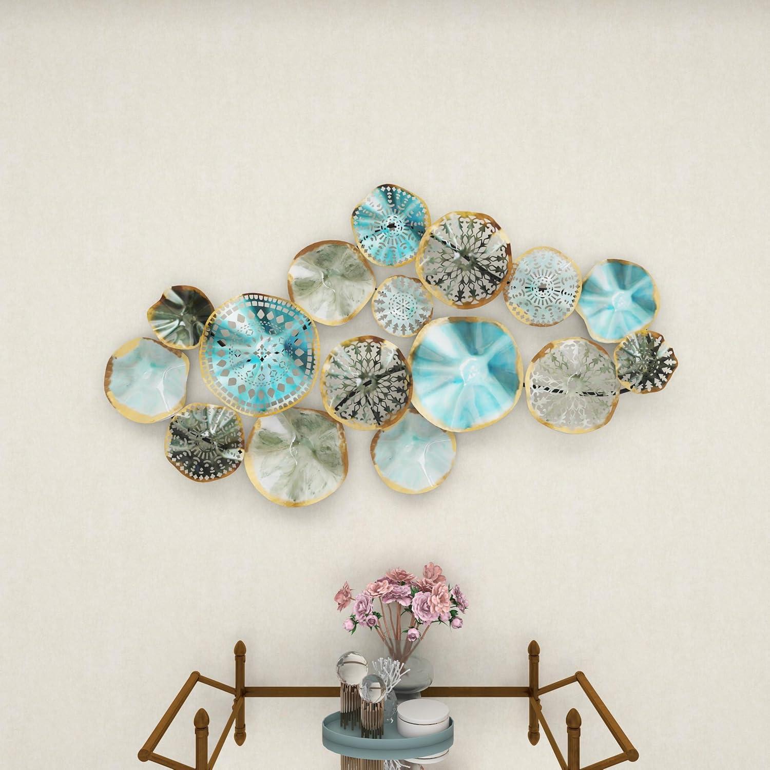 image:imageDeco 79 Metal Plate Home Wall Decor 3D Overlapping Discs Wall Sculpture Wall Art 50 x 3 x 25 Multi Colored