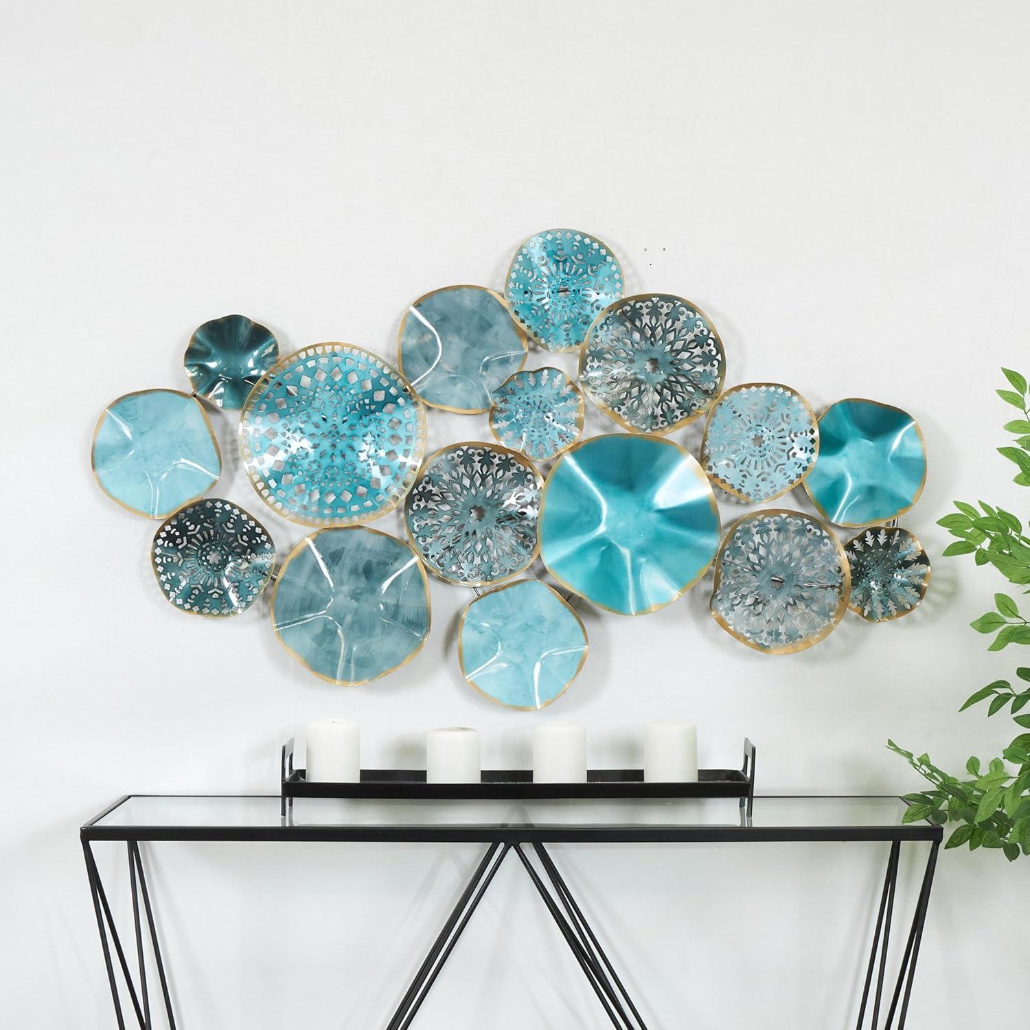image:imageDeco 79 Metal Plate Home Wall Decor 3D Overlapping Discs Wall Sculpture Wall Art 50 x 3 x 25 Multi Colored