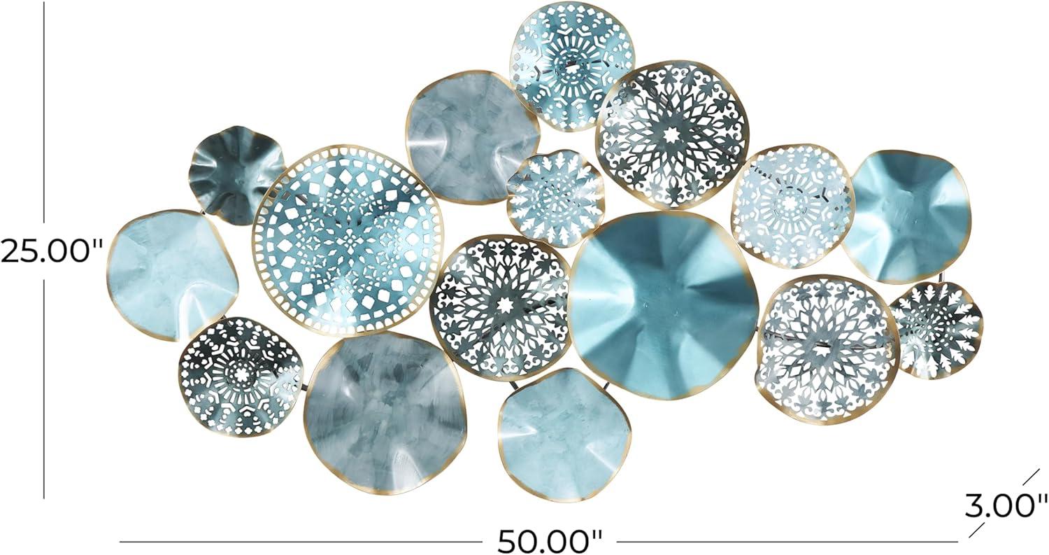image:imageDeco 79 Metal Plate Home Wall Decor 3D Overlapping Discs Wall Sculpture Wall Art 50 x 3 x 25 Multi Colored