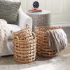 image:imageDeco 79 Fabric Handmade Decorative and Functional Storage Basket Basket Organizer with Handles Set of 3 Basket for Storage 18 16 13H Brown