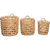 image:imageDeco 79 Fabric Handmade Decorative and Functional Storage Basket Basket Organizer with Handles Set of 3 Basket for Storage 18 16 13H Brown