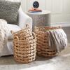image:imageDeco 79 Fabric Handmade Decorative and Functional Storage Basket Basket Organizer with Handles Set of 3 Basket for Storage 18 16 13H Brown