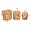 image:imageDeco 79 Fabric Handmade Decorative and Functional Storage Basket Basket Organizer with Handles Set of 3 Basket for Storage 18 16 13H Brown