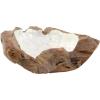 image:imageDeco 79 Teak Wood Handmade Decorative Decorative Bowl Live Edge Free Form Decorative Container with Capiz Interior Decorative Keepsake Box 5 x 16 x 16 BrownBrown