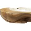 image:imageDeco 79 Teak Wood Handmade Decorative Decorative Bowl Live Edge Free Form Decorative Container with Capiz Interior Decorative Keepsake Box 5 x 16 x 16 BrownBrown