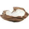 image:imageDeco 79 Teak Wood Handmade Decorative Decorative Bowl Live Edge Free Form Decorative Container with Capiz Interior Decorative Keepsake Box 5 x 16 x 16 BrownBrown