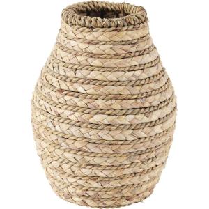 image:imageDeco 79 Seagrass Handmade Decorative Vase Braided Centerpiece Vase Vase for Home Decoration 8 x 8 x 10 Light BrownLight Brown