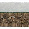 image:imageDeco 79 Driftwood Handmade Coffee Table with Layered Stick Pedestal Base and Tempered Glass Top 49 x 30 x 17 Brown
