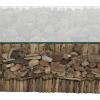 image:imageDeco 79 Driftwood Handmade Coffee Table with Layered Stick Pedestal Base and Tempered Glass Top 49 x 30 x 17 Brown