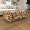 image:imageDeco 79 Driftwood Handmade Coffee Table with Layered Stick Pedestal Base and Tempered Glass Top 49 x 30 x 17 Brown