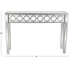 image:imageDeco 79 Glass Geometric Mirrored Console Table with Circular Panel Inlay 47 x 14 x 32 Silver