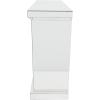 image:imageDeco 79 Glass Rectangle Fireplace with Remote Control 48 x 15 x 36 Silver