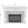 image:imageDeco 79 Glass Rectangle Fireplace with Remote Control 48 x 15 x 36 Silver