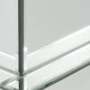 image:imageDeco 79 Glass Rectangle Fireplace with Remote Control 48 x 15 x 36 Silver