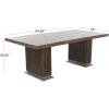 image:imageDeco 79 Mango Wood Dining Table Mid Century Modern with Ribbed Legs and Silver Bases 84 x 42 x 30 Brown