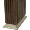 image:imageDeco 79 Mango Wood Dining Table Mid Century Modern with Ribbed Legs and Silver Bases 84 x 42 x 30 Brown