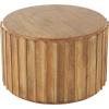 image:imageDeco 79 Mango Wood Handmade Coffee Table with Slatted Grooved Sides 29 x 29 x 18 Brown