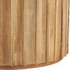 image:imageDeco 79 Mango Wood Handmade Coffee Table with Slatted Grooved Sides 29 x 29 x 18 Brown
