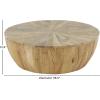 image:imageDeco 79 Mango Wood Handmade Living Room Coffee Table Round Table Center Table 36 x 36 x 13 Brown