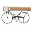 image:imageDeco 79 Metal Bike 3 Drawers Console Table with Brown Wood Top 58 x 15 x 34 Black