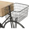 image:imageDeco 79 Metal Bike 3 Drawers Console Table with Brown Wood Top 58 x 15 x 34 Black