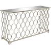 image:imageDeco 79 Metal Geometric Console Table with Mirrored Glass Top 55 x 18 x 32 Silver