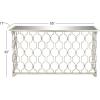image:imageDeco 79 Metal Geometric Console Table with Mirrored Glass Top 55 x 18 x 32 Silver