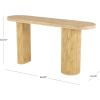 image:imageDeco 79 Rattan Handmade Textured Oval Console Table with Linear Wood Strip Design 64 x 16 x 32 BrownBrown
