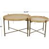 image:imageDeco 79 Rattan Living Room Coffee Table Nesting Tables with Metal Bamboo Inspired Legs Set of 2 Center Tables 20 18H Brown