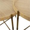 image:imageDeco 79 Rattan Living Room Coffee Table Nesting Tables with Metal Bamboo Inspired Legs Set of 2 Center Tables 20 18H Brown