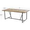 image:imageDeco 79 Teak Wood Dining Table Modern Live Edge with Black Metal Legs 84 x 40 x 30 BrownBrown