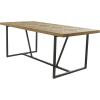 image:imageDeco 79 Teak Wood Dining Table Modern Live Edge with Black Metal Legs 84 x 40 x 30 BrownBrown