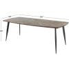 image:imageDeco 79 Teak Wood Dining Table Modern Live Edge with Black Metal Legs 84 x 40 x 30 BrownBrown