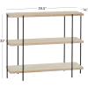 image:imageDeco 79 Wood 2 Shelves Console Table with Slim Black Metal Legs 40 x 14 x 32 Beige