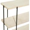 image:imageDeco 79 Wood 2 Shelves Console Table with Slim Black Metal Legs 40 x 14 x 32 Beige