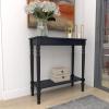 image:imageDeco 79 Wood Console Table Slim Turned 1 Shelf  32 x 12 x 32 Black