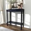 image:imageDeco 79 Wood Console Table Slim Turned 1 Shelf  32 x 12 x 32 Black