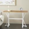 image:imageDeco 79 Wood Console Table with Angled Legs and Brown Tabletop 47 x 16 x 32 White