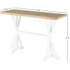 image:imageDeco 79 Wood Console Table with Angled Legs and Brown Tabletop 47 x 16 x 32 White