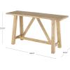 image:imageDeco 79 Wood Console Table with Flared Legs and Crossed Beams 59 x 19 x 32 Light Brown